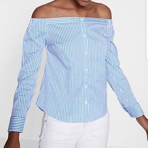 Express Navy Blue striped top